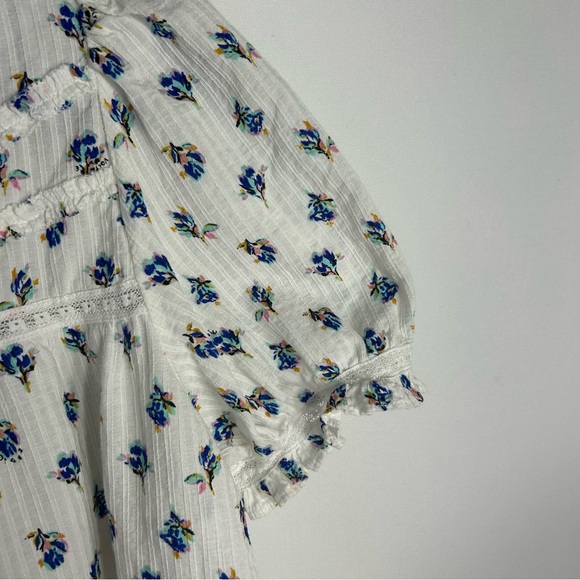 Zadig and Voltaire Floral Lace Peasant Prairie Top Sz XS - Picture 5 of 16